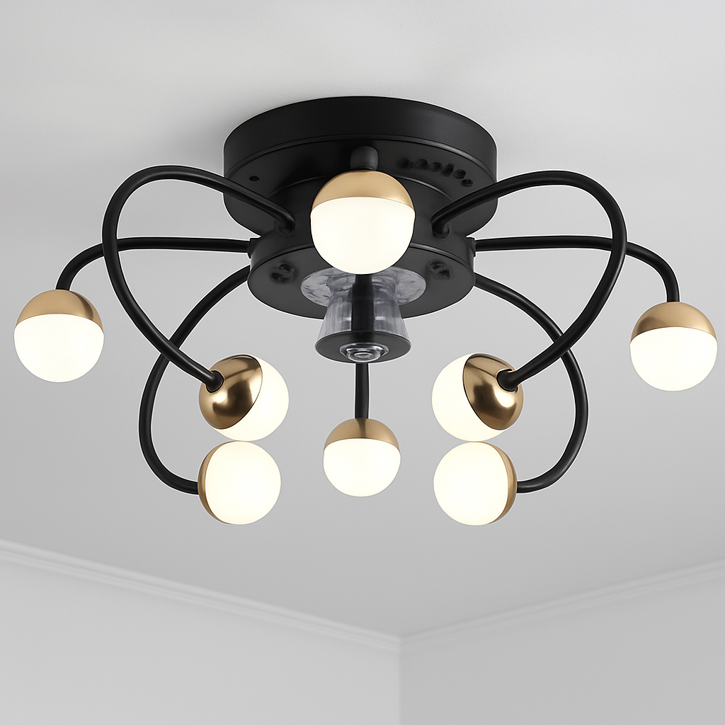 plafonnier led boule de verre ventilateur minimaliste éclairage moderne