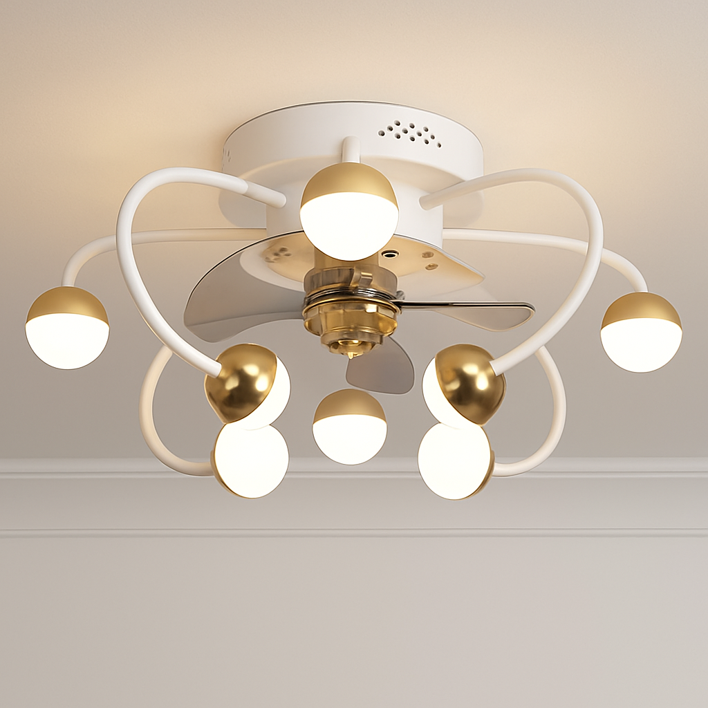 plafonnier led boule de verre ventilateur minimaliste éclairage moderne