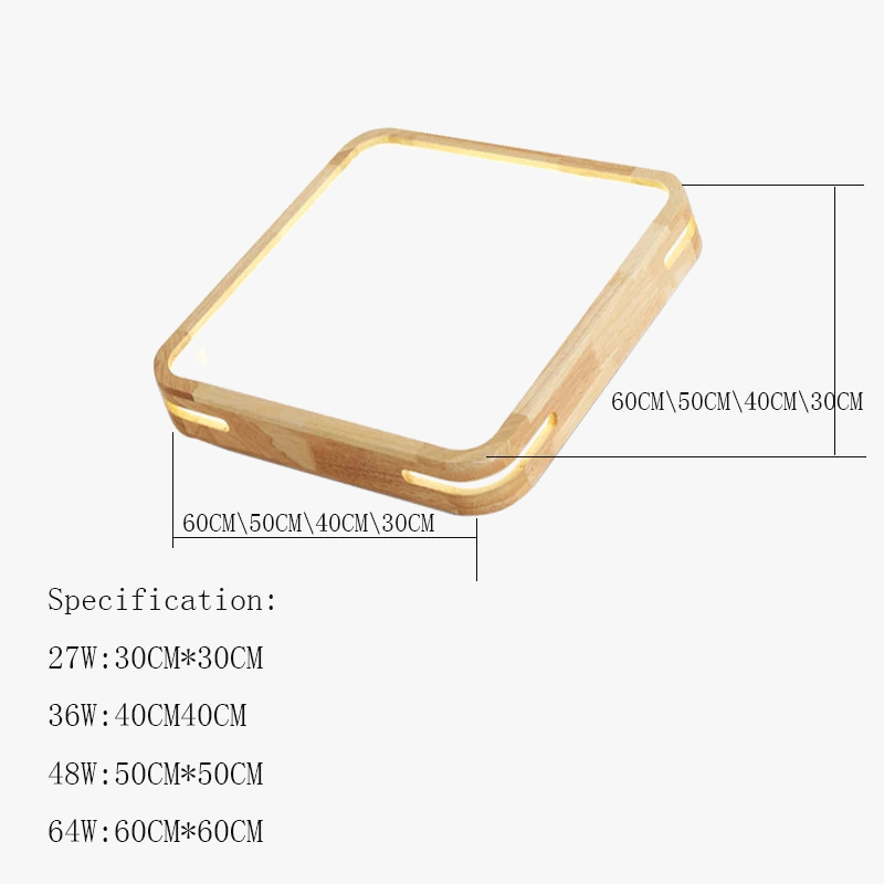 plafonnier led carré avec télécommande et variateur 2.4g