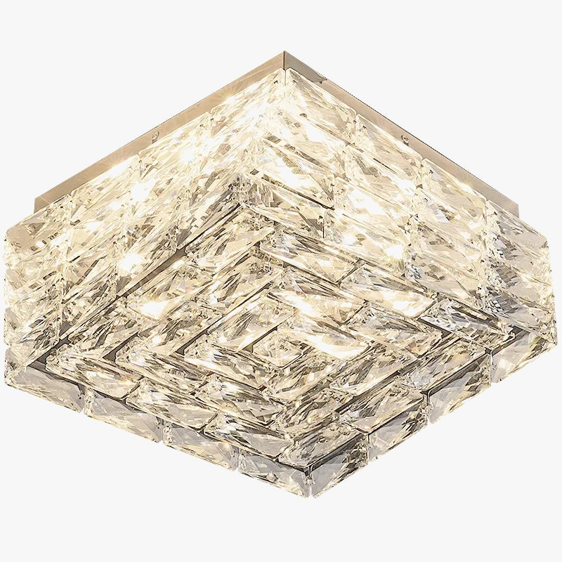 plafonnier led carré en cristal design moderne pour décoration intérieure