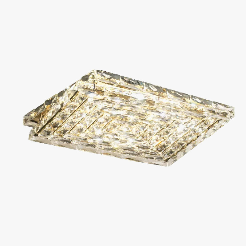 plafonnier led carré en cristal luxe pour décoration intérieure