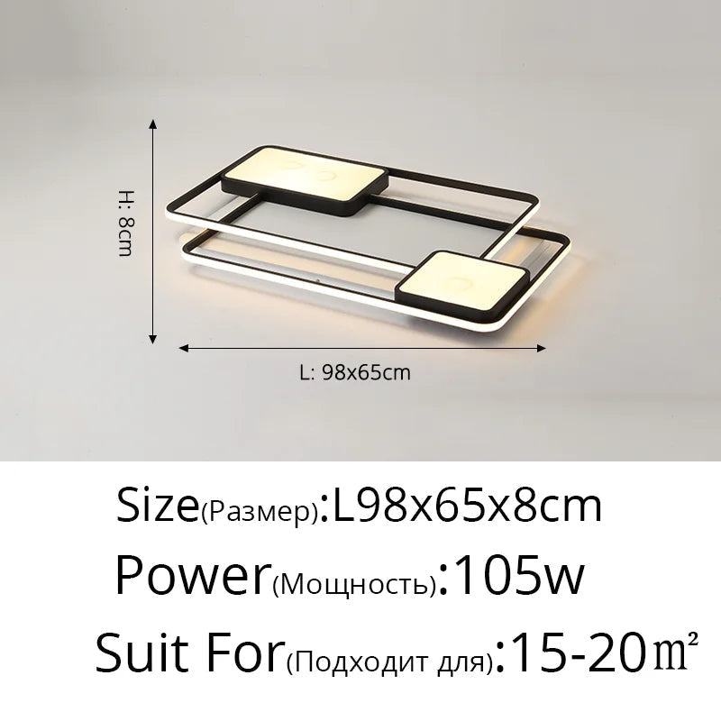 plafonnier led carré et rectangulaire style nordique décoratif