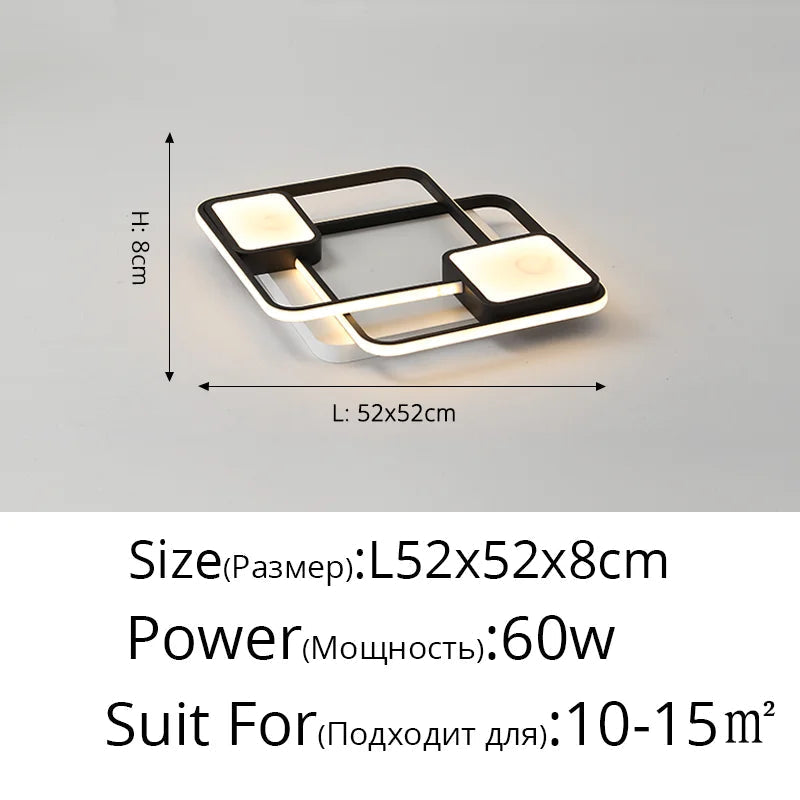 plafonnier led carré et rectangulaire style nordique décoratif