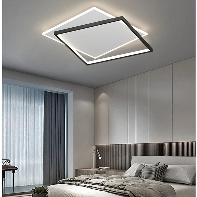 plafonnier led carré moderne avec télécommande pour décoration intérieure