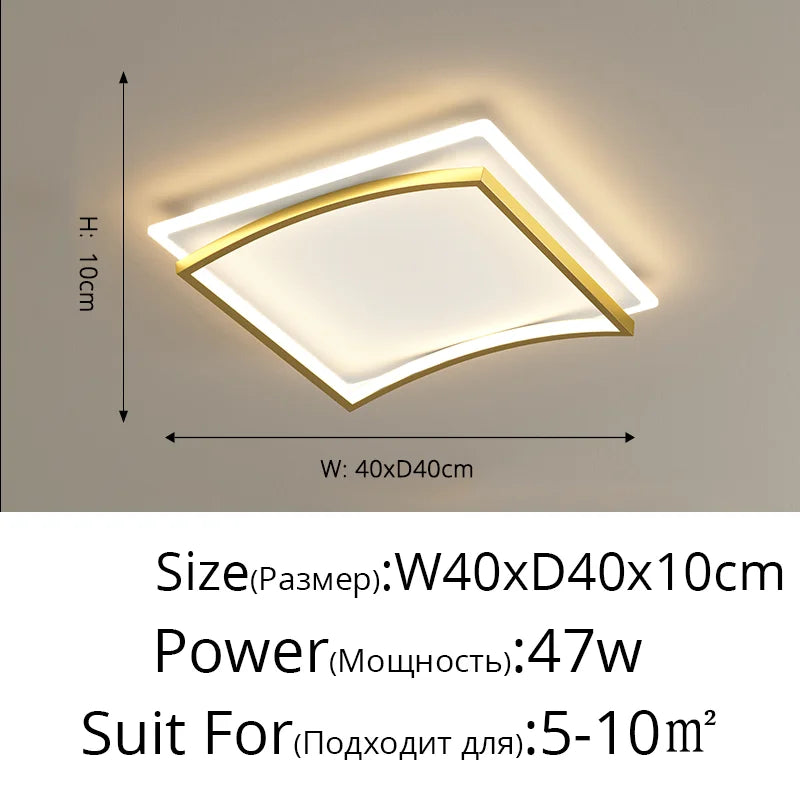 plafonnier led carré moderne à intensité réglable avec télécommande