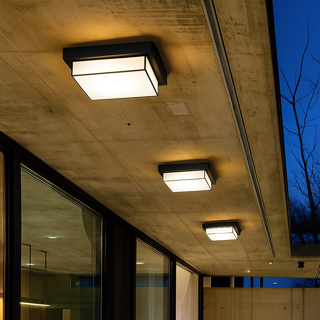 plafonnier led carré étanche pour extérieur jardin porche mur