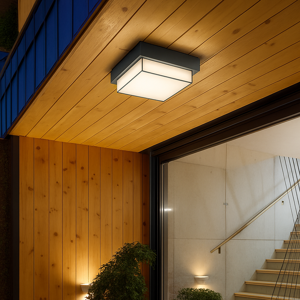 plafonnier led carré étanche pour extérieur jardin porche mur