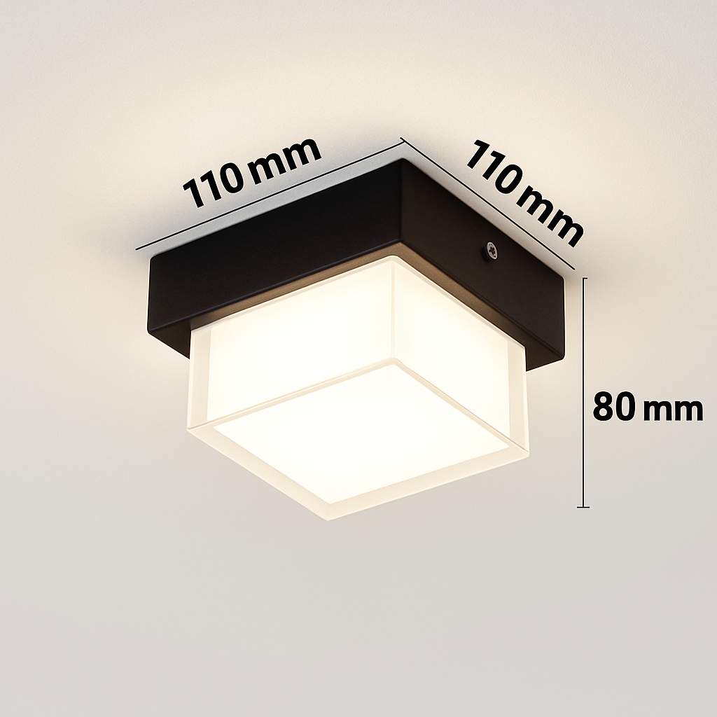 plafonnier led carré étanche pour extérieur jardin porche mur
