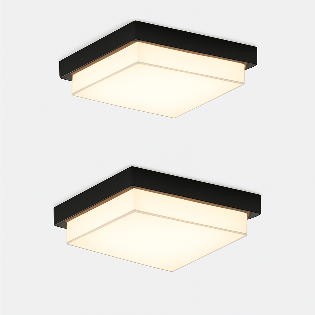 plafonnier led carré étanche pour extérieur jardin porche mur