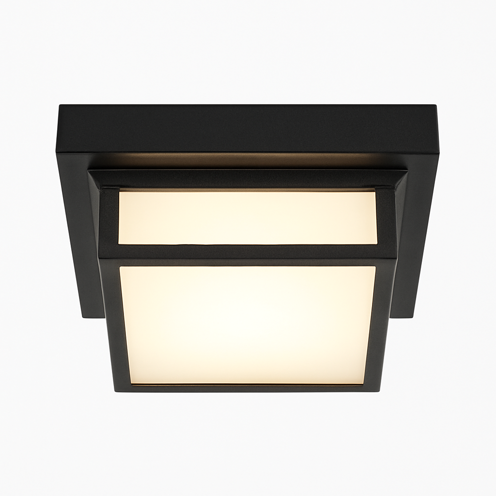 plafonnier led carré étanche pour extérieur jardin porche mur