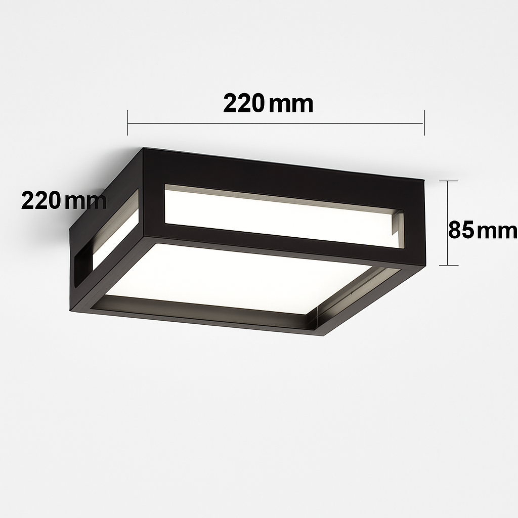 plafonnier led carré étanche pour extérieur jardin porche mur
