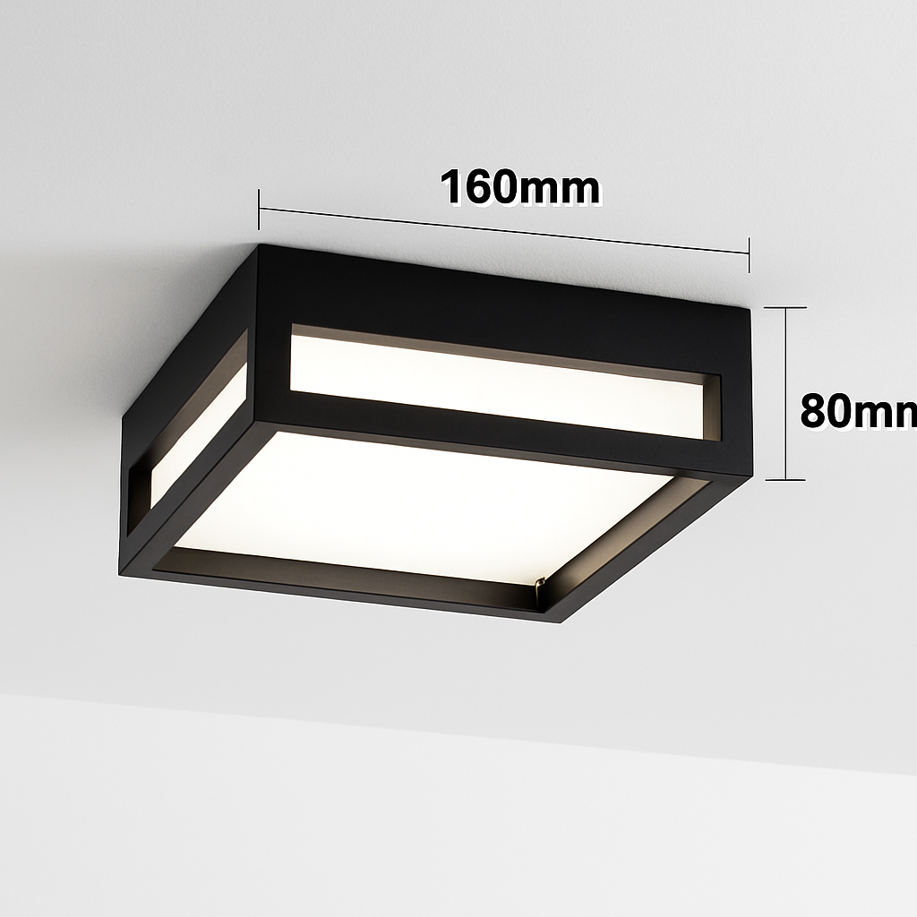 plafonnier led carré étanche pour extérieur jardin porche mur