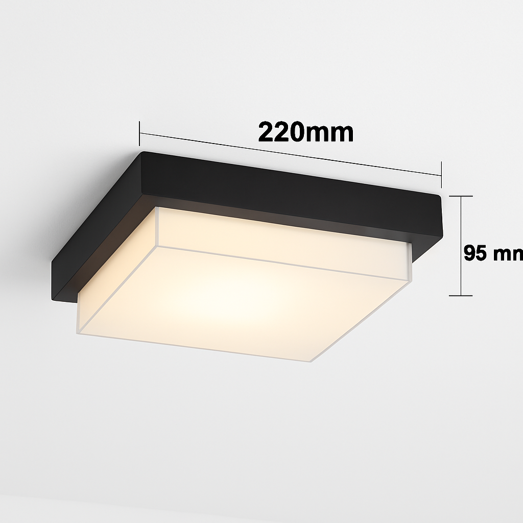 plafonnier led carré étanche pour extérieur jardin porche mur