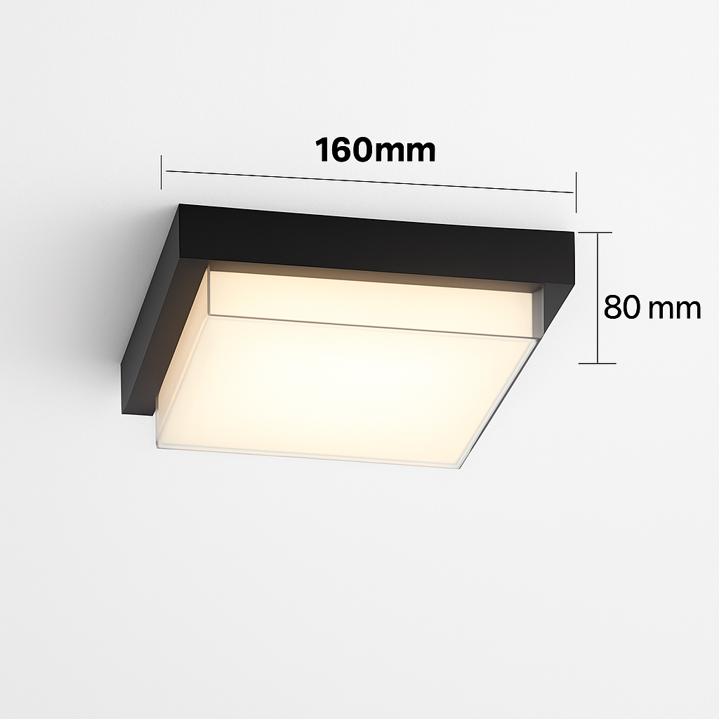 plafonnier led carré étanche pour extérieur jardin porche mur