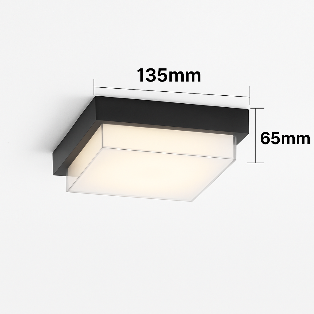 plafonnier led carré étanche pour extérieur jardin porche mur