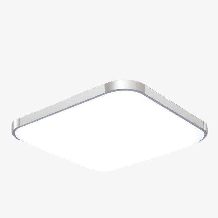 Plafonnier LED carré aux bords arrondis chromé Energy