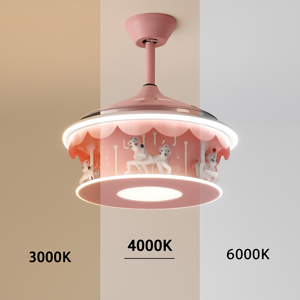 plafonnier led carrousel créative dessin animé luminaire pour filles