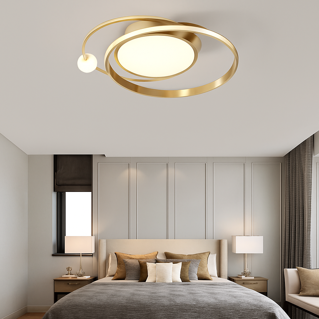 plafonnier led circulaire avec télécommande design simple 	 2024