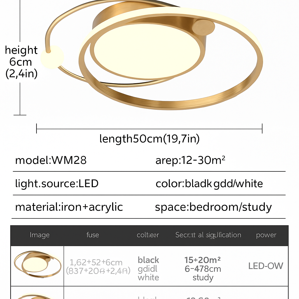 plafonnier led circulaire avec télécommande design simple 	 2024