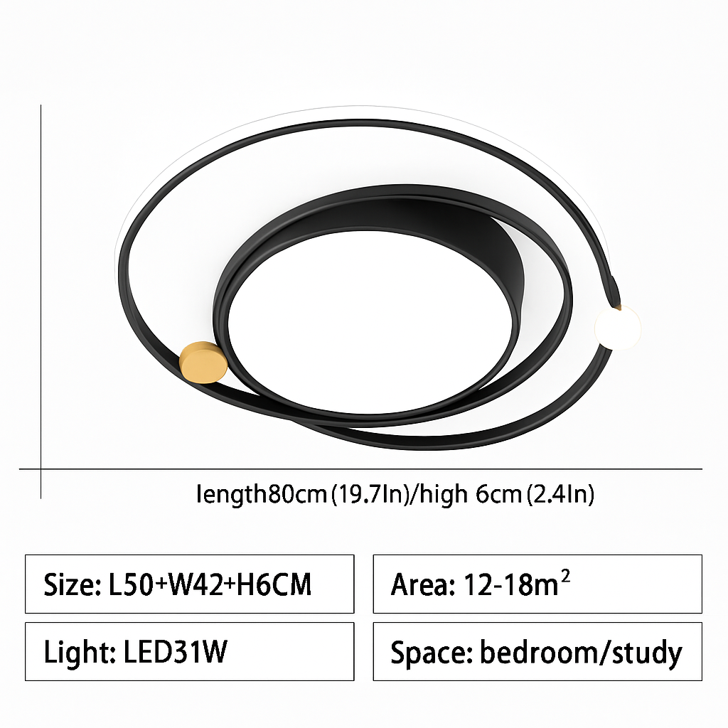 plafonnier led circulaire avec télécommande design simple 	 2024