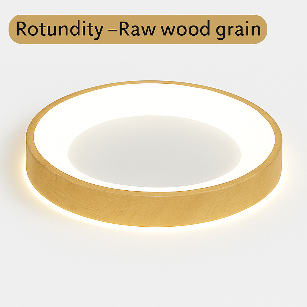 plafonnier led circulaire grain de bois design moderne éclairage minimaliste