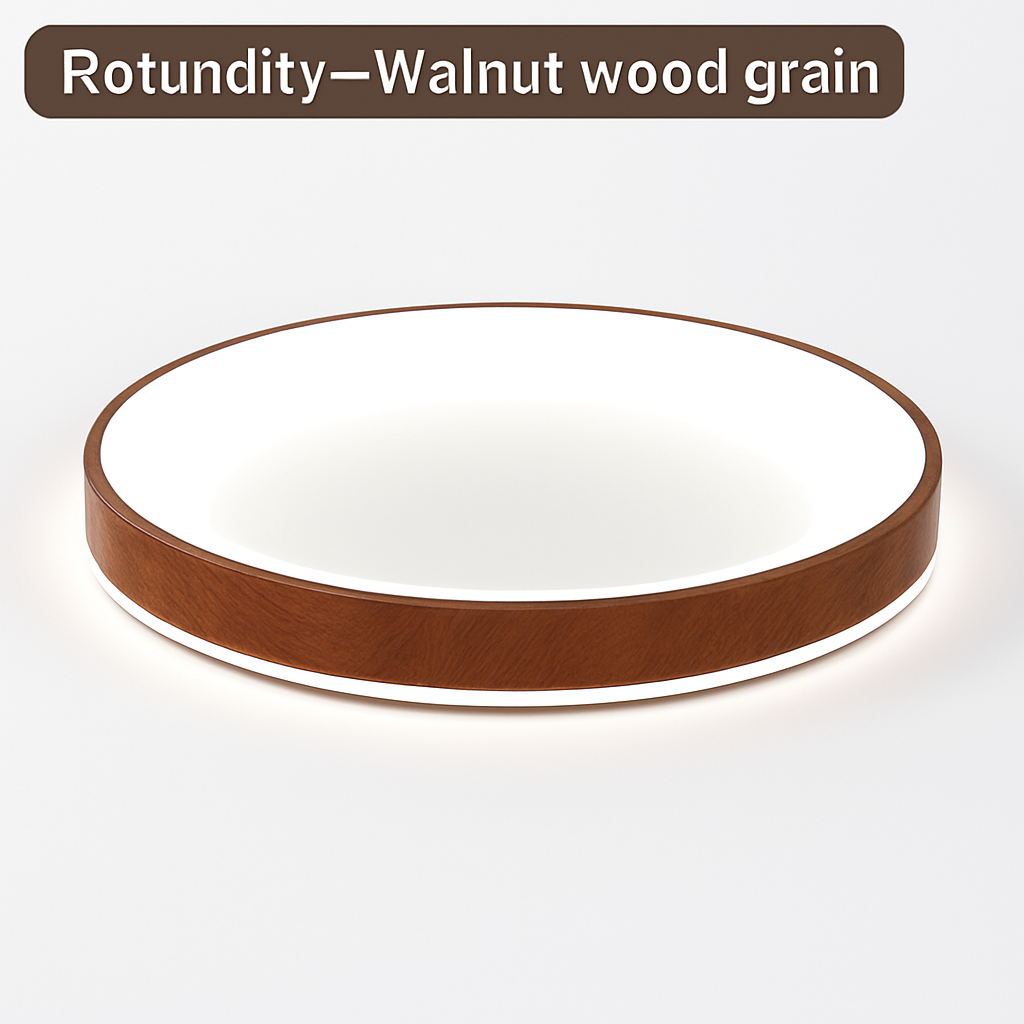 plafonnier led circulaire grain de bois design moderne éclairage minimaliste