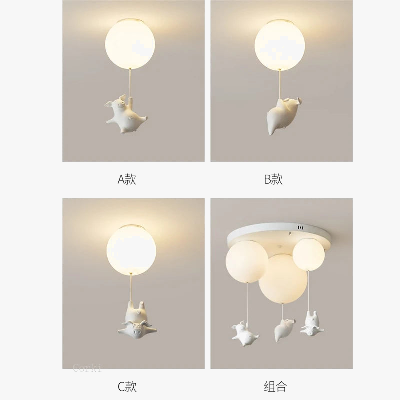plafonnier led cochon volant pour décoration enfants