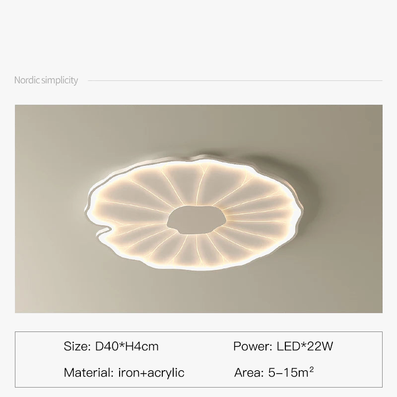 plafonnier led créatif en forme de feuille de lotus décoratif