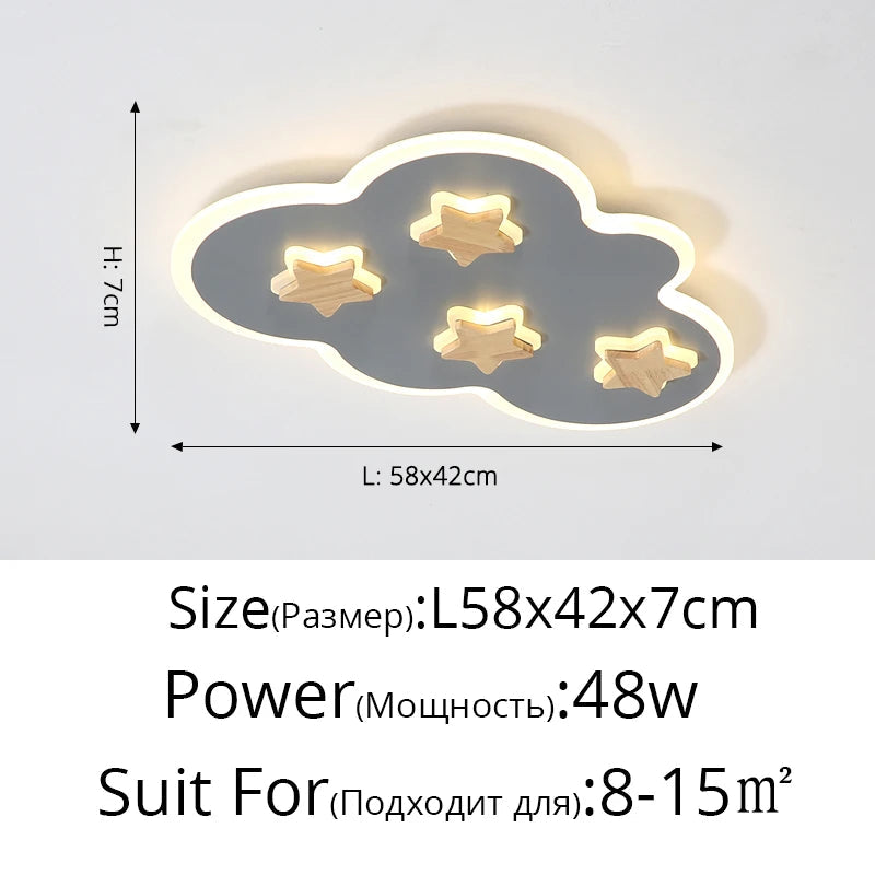plafonnier led créatif nuages et étoiles pour enfants