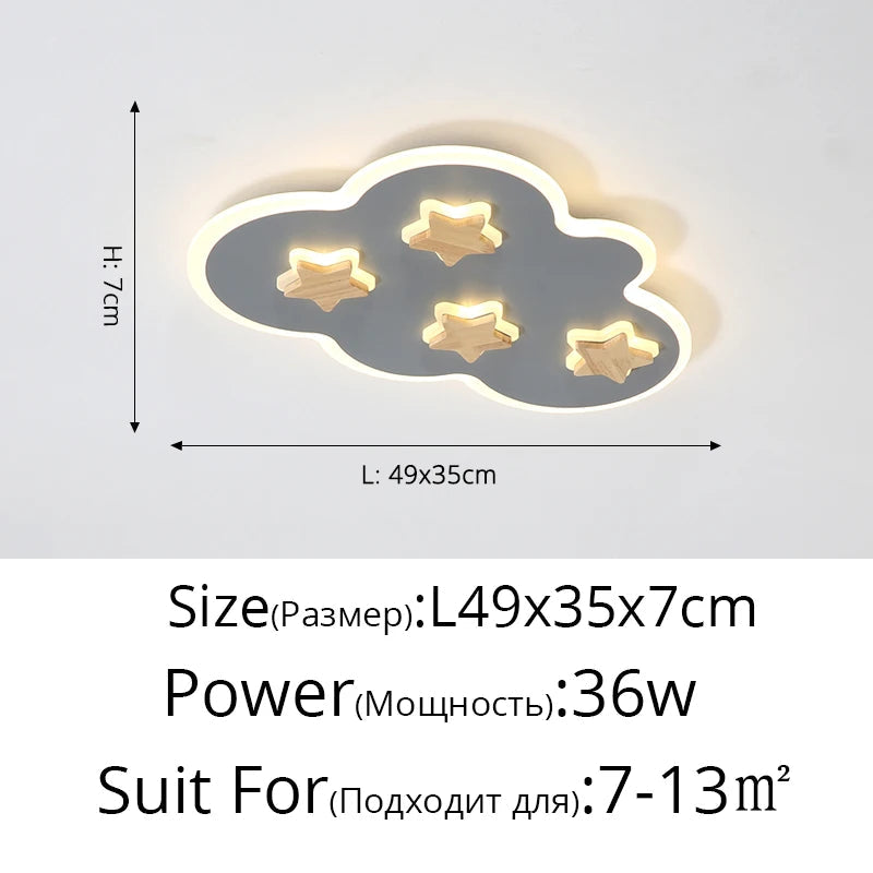 plafonnier led créatif nuages et étoiles pour enfants