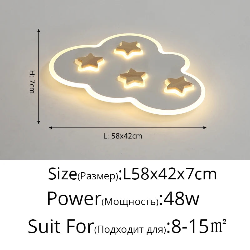 plafonnier led créatif nuages et étoiles pour enfants