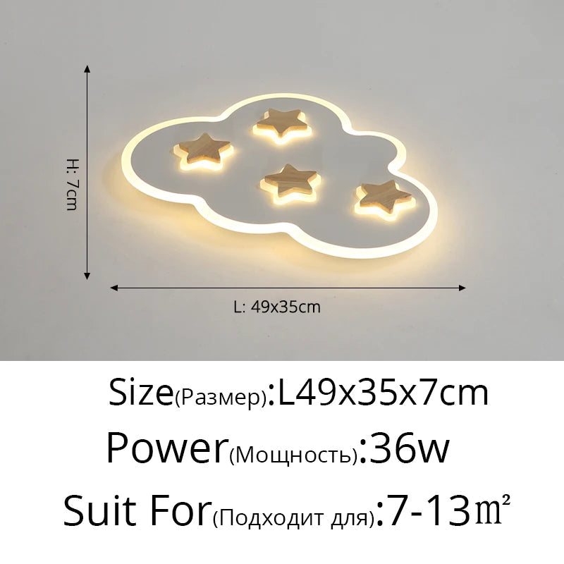 plafonnier led créatif nuages et étoiles pour enfants