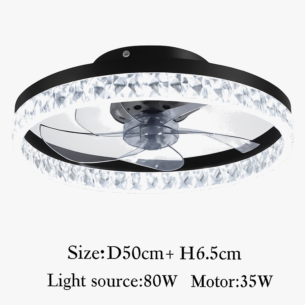 plafonnier led cristal ventilateur plafond télécommande 6 vitesses nordique