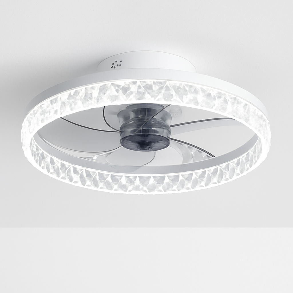 plafonnier led cristal ventilateur plafond télécommande 6 vitesses nordique