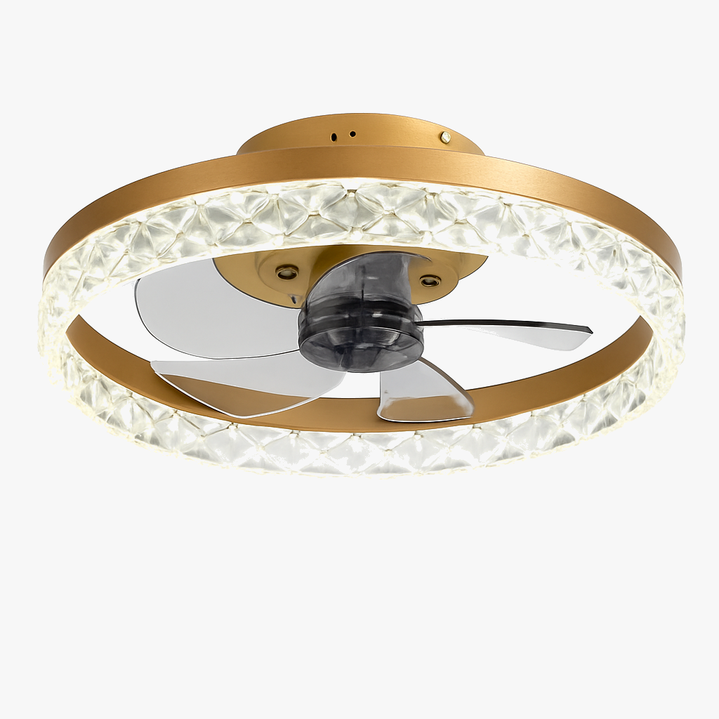 plafonnier led cristal ventilateur plafond télécommande 6 vitesses nordique