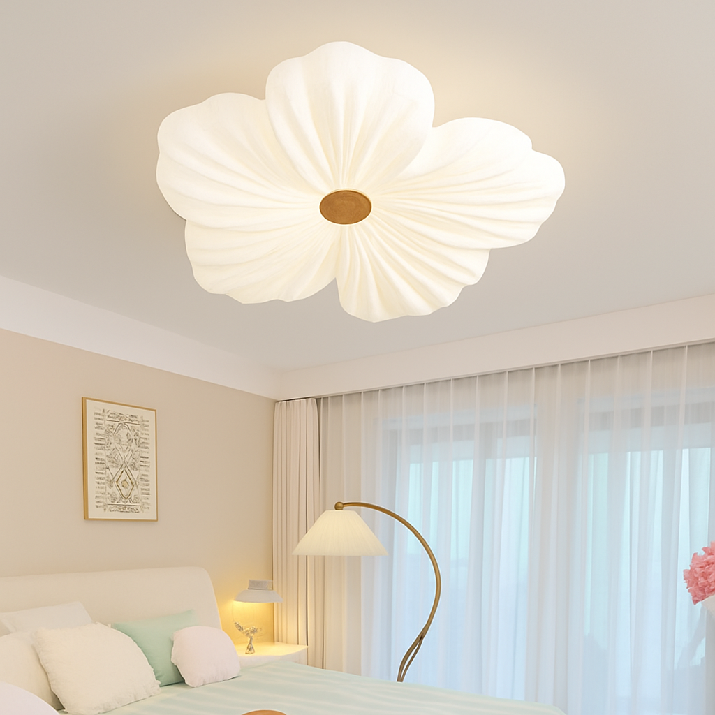 plafonnier led décoratif en forme de fleur style nordique