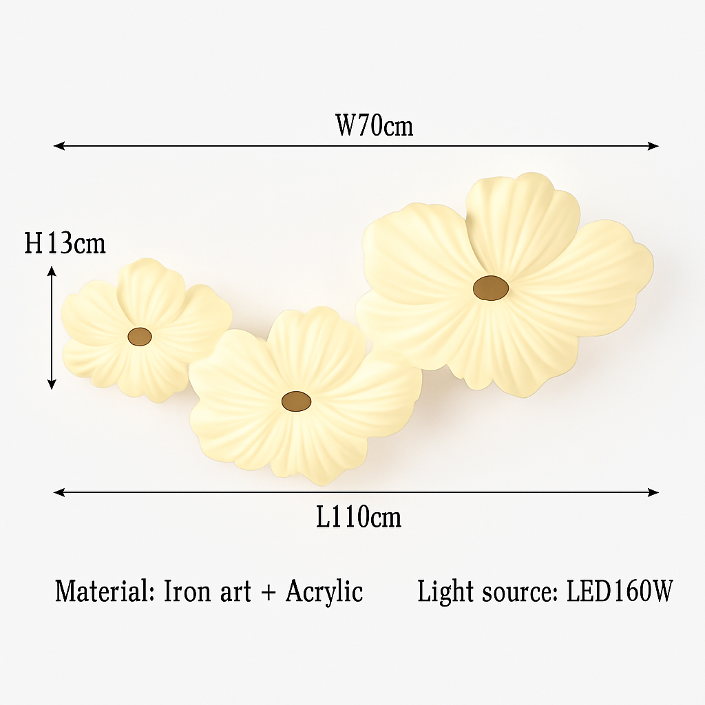 plafonnier led décoratif en forme de fleur style nordique