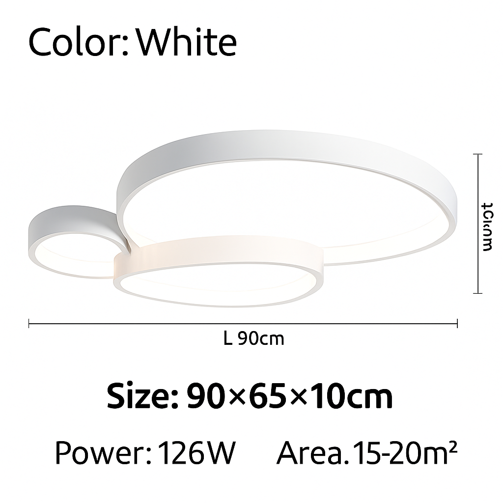 Plafonnier LED design décorative led noir blanc