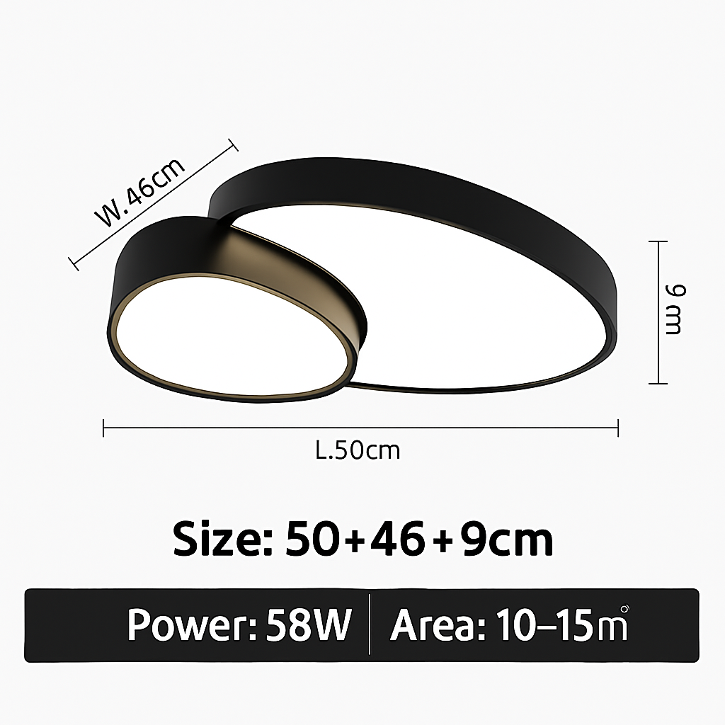 Plafonnier LED design décorative led noir blanc