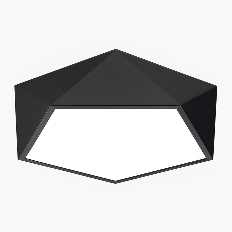 Plafonnier LED design géométrique en diamant