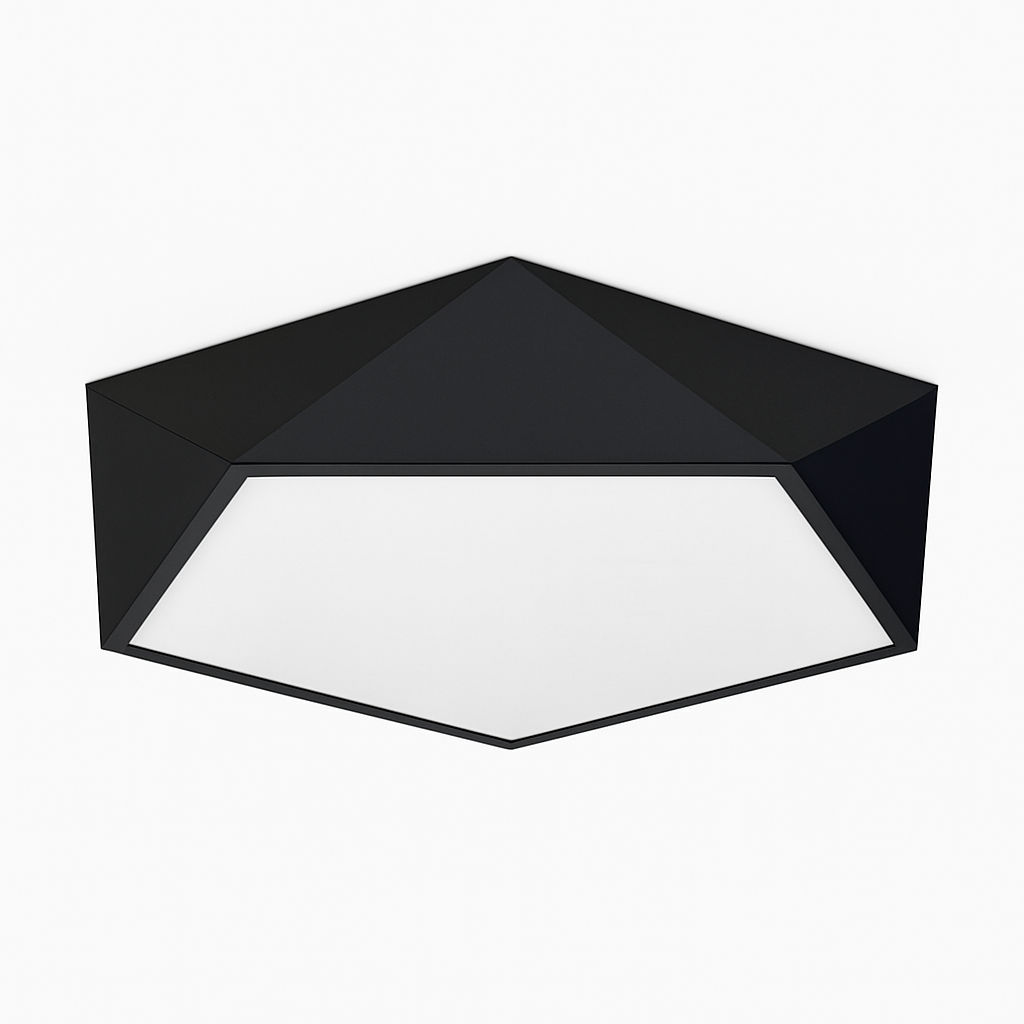 Plafonnier LED design géométrique en diamant