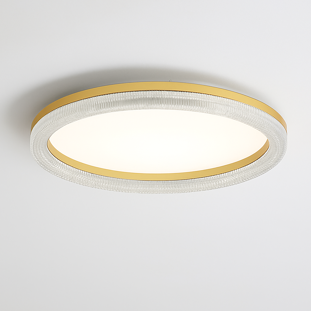 plafonnier led design moderne et simple en cristal doré rond et carré