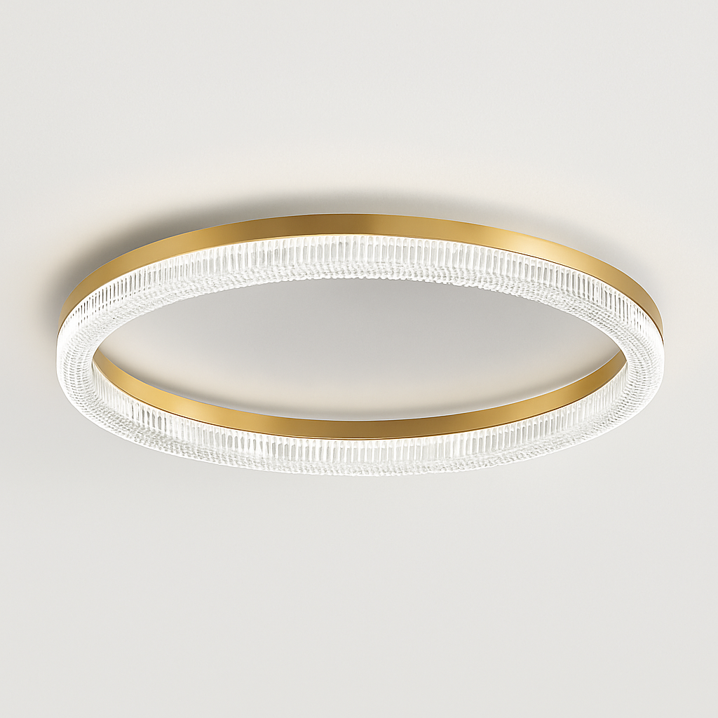 plafonnier led design moderne et simple en cristal doré rond et carré