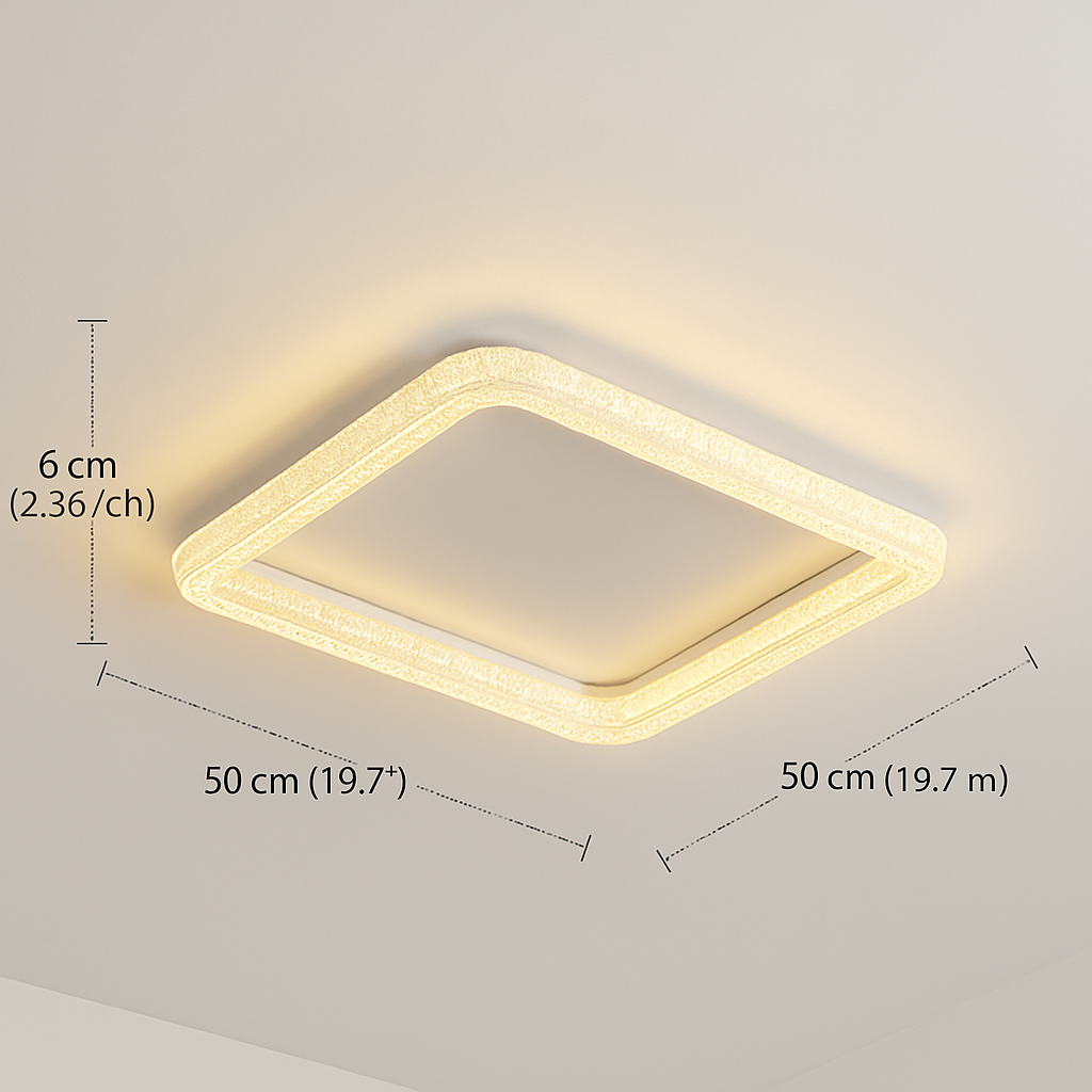 plafonnier led design moderne et simple en cristal doré rond et carré