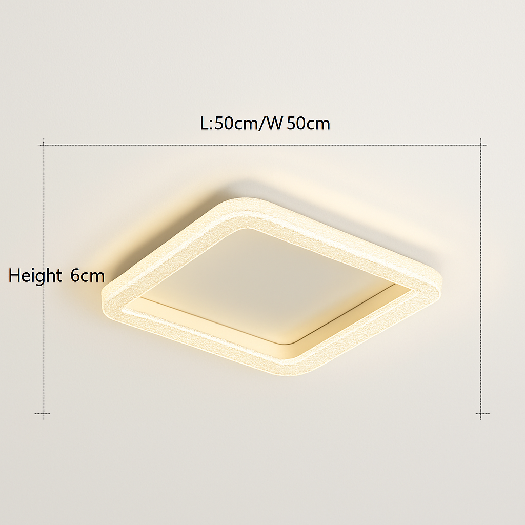plafonnier led design moderne et simple en cristal doré rond et carré