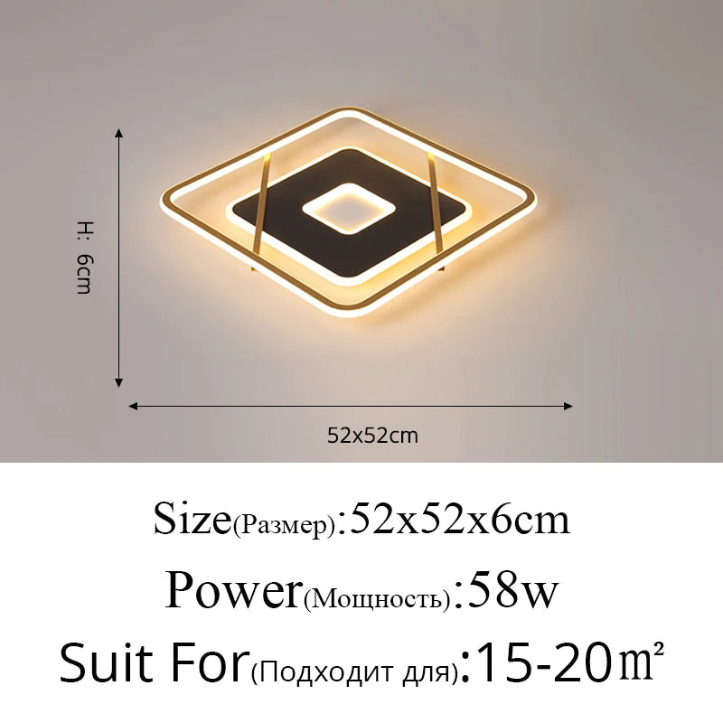 plafonnier led design moderne ultra fin pour intérieur décoratif