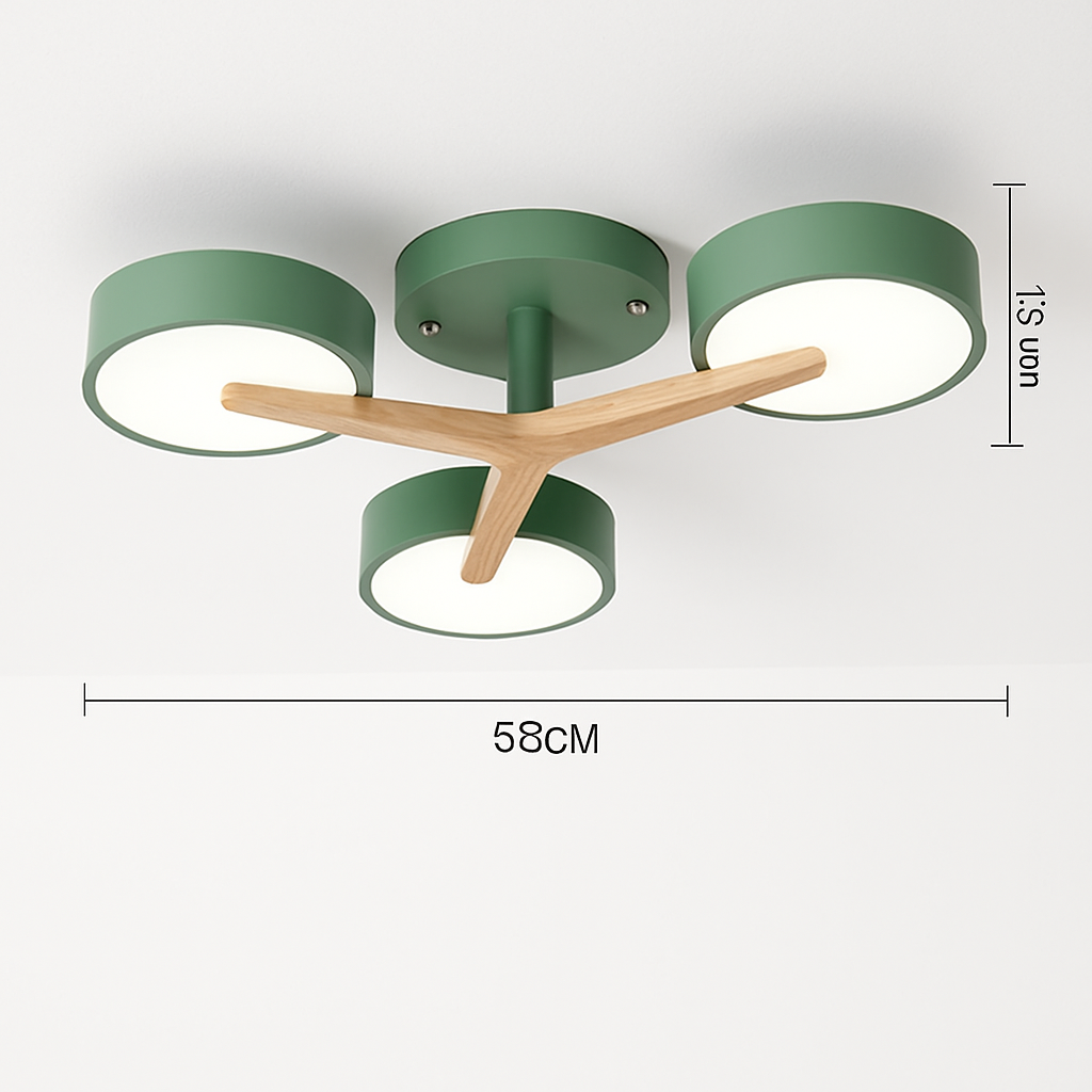 plafonnier led design nordique en bois pour décoration intérieure