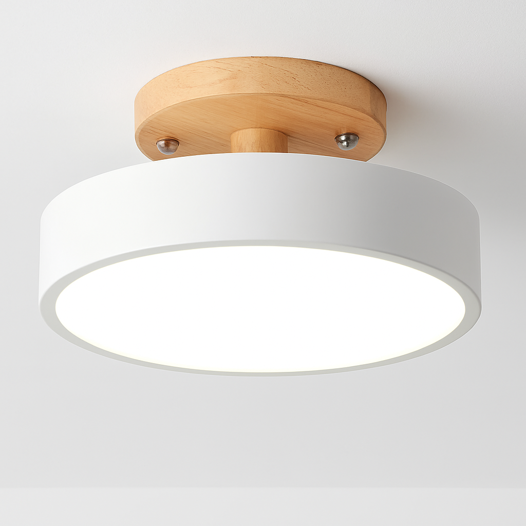 plafonnier led design nordique en bois pour décoration intérieure