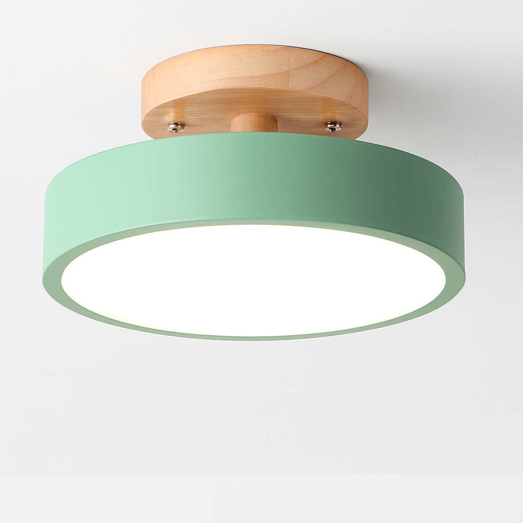 plafonnier led design nordique en bois pour décoration intérieure