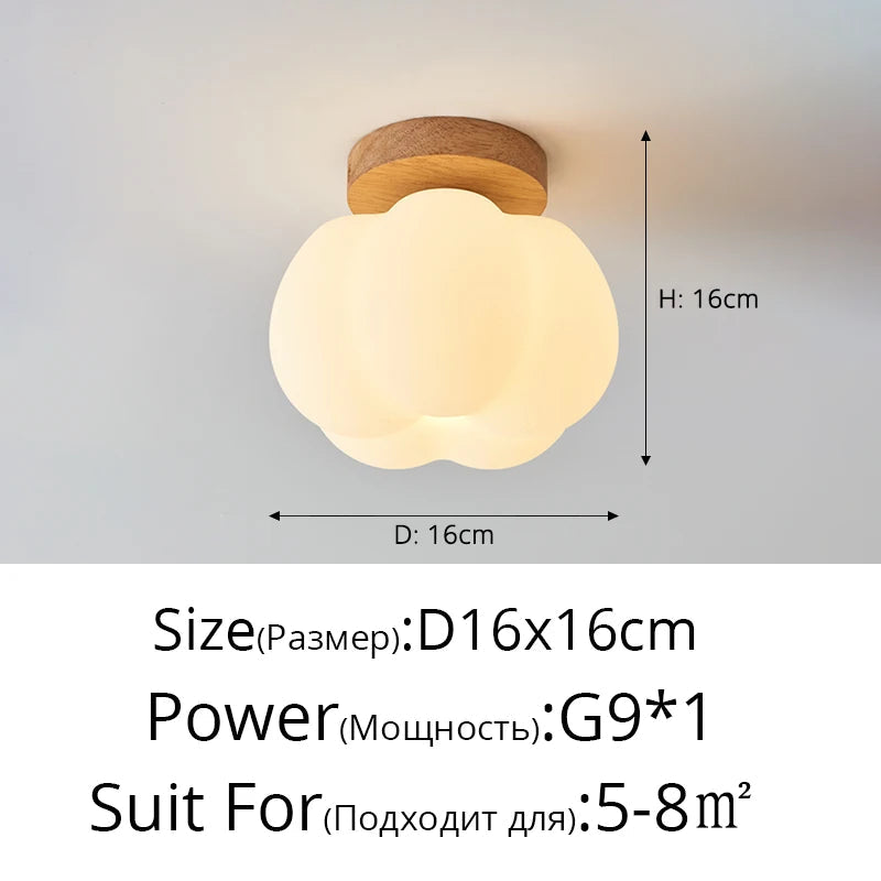 plafonnier led design nordique moderne en forme de fleur de citrouille